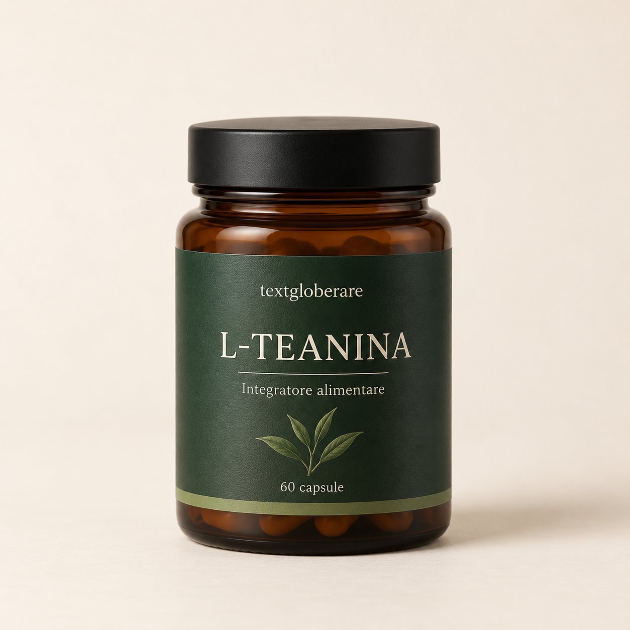 Barattolo di L-teanina, integratore alimentare, 60 capsule