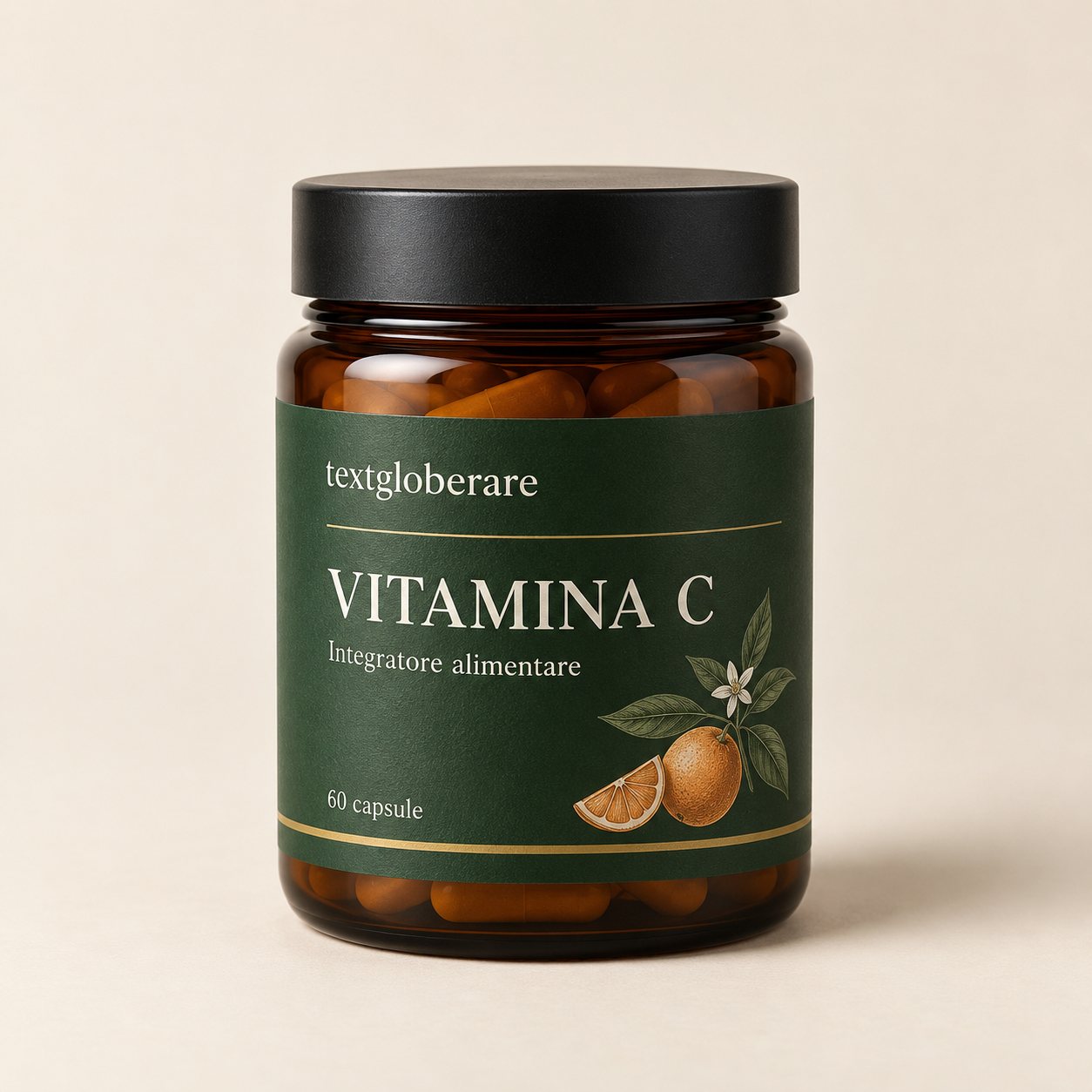 Barattolo di Vitamina C, integratore alimentare, 60 capsule