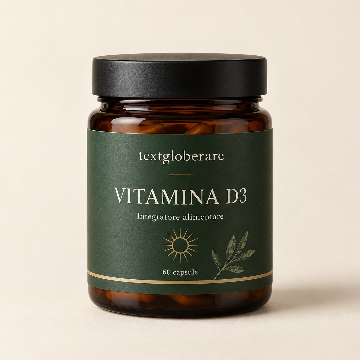 Barattolo di Vitamina D3, integratore alimentare, 60 capsule